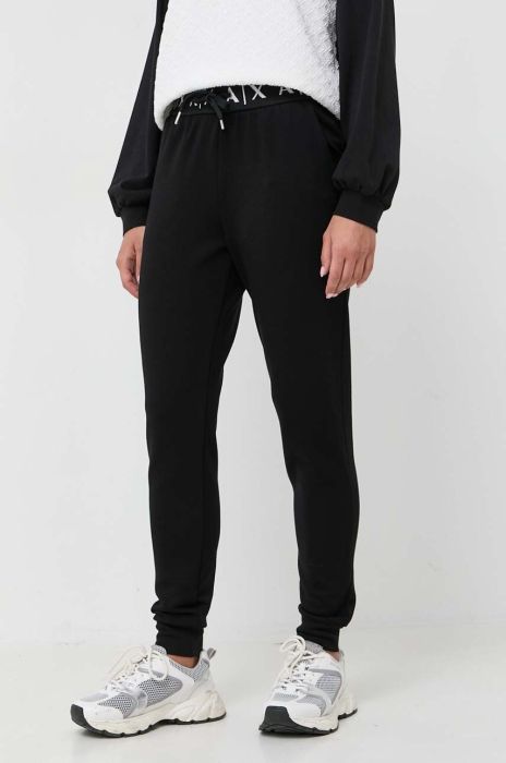 Спортивні штани Armani Exchange колір чорний з принтом (3467489)