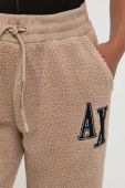 Спортивні штани Armani Exchange колір бежевий з аплікацією (3538442)