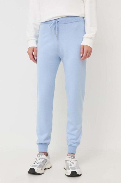 Спортивні штани Liu Jo однотонні колір блакитний Спортивні штани Liu Jo однотонні колір блакитний
