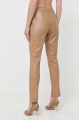Штани Twinset жіночі колір бежевий облягаюче висока посадка Штани Twinset жіночі колір бежевий облягаюче висока посадка