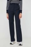 Штани з домішкою вовни Weekend Max Mara x Kate Phelan колір синій прямі висока посадка