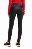 Штани Desigual жіночі колір чорний облягаюче висока посадка