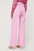 Штани Victoria Beckham жіночі колір рожевий широке висока посадка