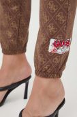 Спортивні штани Guess x Bradalised колір коричневий візерунок Спортивні штани Guess x Bradalised колір коричневий візерунок
