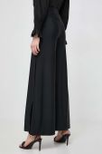 Штани Notes du Nord жіночі колір чорний широке висока посадка (3555047)