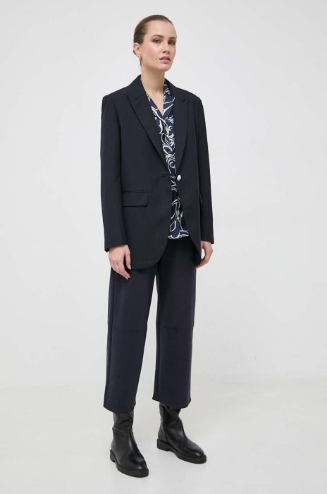 Штани Max Mara Leisure жіночі колір синій пряме висока посадка (3676376) Штани Max Mara Leisure жіночі колір синій пряме висока посадка (3676376)