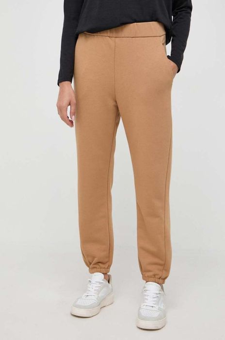 Спортивні штани Max Mara Leisure колір коричневий однотонні Спортивні штани Max Mara Leisure колір коричневий однотонні