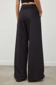 Штани Alohas жіночі колір чорний пряме висока посадка Штани Alohas жіночі колір чорний пряме висока посадка