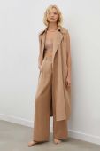 Штани Alohas Valentina жіночі колір бежевий прямі висока посадка Штани Alohas Valentina жіночі колір бежевий прямі висока посадка