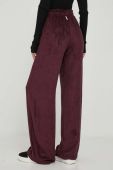 Штани Deha жіночі колір бордовий широке висока посадка Штани Deha жіночі колір бордовий широке висока посадка