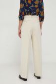Штани United Colors of Benetton жіночі колір бежевий широке висока посадка (3679142)