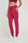 Бавовняні спортивні штани United Colors of Benetton колір рожевий однотонні Бавовняні спортивні штани United Colors of Benetton колір рожевий однотонні