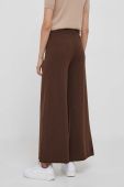 Штани з домішкою вовни United Colors of Benetton колір коричневий широке висока посадка