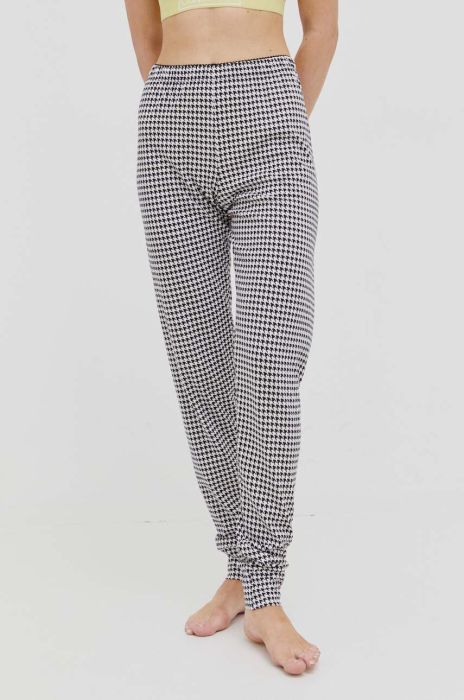 Штани лаунж United Colors of Benetton колір чорний пряме висока посадка Штани лаунж United Colors of Benetton колір чорний пряме висока посадка