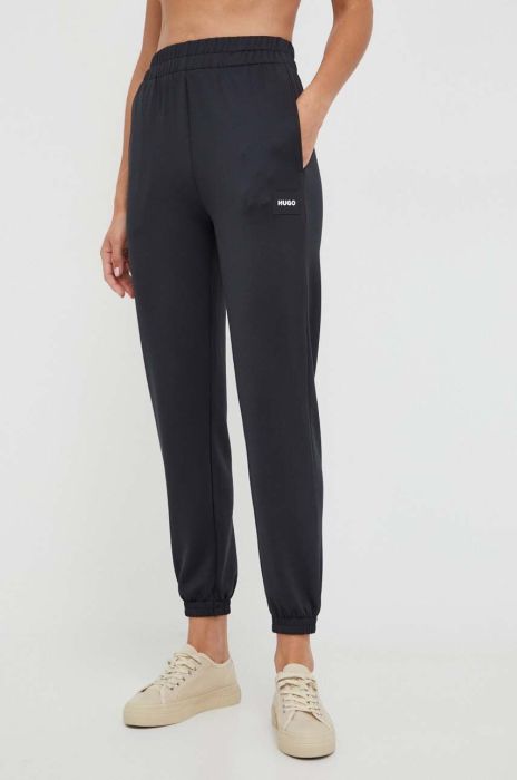 Штани лаунж HUGO колір чорний однотонні (3572038) Штани лаунж HUGO колір чорний однотонні (3572038)