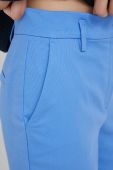 Штани Sisley жіночі фасон сигарети висока посадка колір блакитний Штани Sisley жіночі фасон сигарети висока посадка колір блакитний