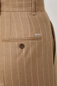 Вовняні штани BOSS колір бежевий кльош висока посадка (3614729) Вовняні штани BOSS колір бежевий кльош висока посадка (3614729)