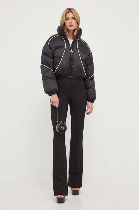 Штани Pinko жіночі колір чорний кльош висока посадка (3447155)