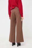 Бавовняні штани Pinko колір коричневий широке висока посадка