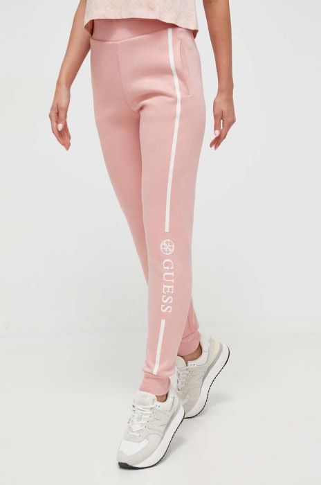 Спортивні штани Guess колір рожевий з аплікацією (3588756) Спортивні штани Guess колір рожевий з аплікацією (3588756)