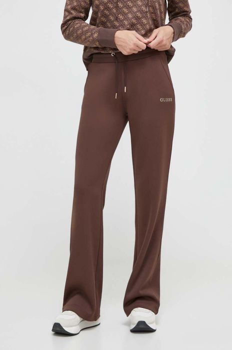 Спортивні штани Guess колір коричневий з аплікацією (3586137) Спортивні штани Guess колір коричневий з аплікацією (3586137)