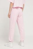 Бавовняні спортивні штани HUGO колір рожевий однотонні