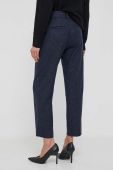 Штани з домішкою вовни Tommy Hilfiger колір синій фасон сигарети висока посадка Штани з домішкою вовни Tommy Hilfiger колір синій фасон сигарети висока посадка