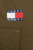 Штани Tommy Jeans жіночі колір зелений широке середня посадка Штани Tommy Jeans жіночі колір зелений широке середня посадка