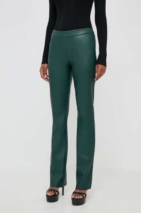 Штани Marciano Guess жіночі колір зелений пряме середня посадка Штани Marciano Guess жіночі колір зелений пряме середня посадка