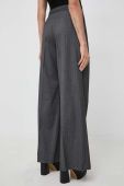 Штани Twinset жіночі колір сірий широке висока посадка Штани Twinset жіночі колір сірий широке висока посадка