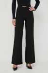 Штани Twinset жіночі колір чорний широке висока посадка (3622209)
