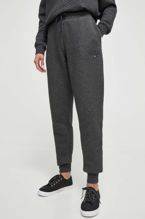 Штани лаунж Tommy Hilfiger колір сірий однотонні Штани лаунж Tommy Hilfiger колір сірий однотонні