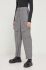 Штани з домішкою вовни Iceberg колір сірий широке висока посадка