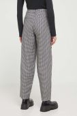 Штани з домішкою вовни Iceberg колір сірий широке висока посадка Штани з домішкою вовни Iceberg колір сірий широке висока посадка