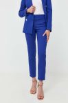Штани Morgan жіночі колір синій фасон сигарети висока посадка