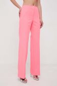 Штани MAX&Co. x Anna Dello Russo жіночі колір рожевий прямі висока посадка Штани MAX&Co. x Anna Dello Russo жіночі колір рожевий прямі висока посадка