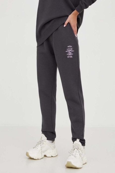 Спортивні штани Rip Curl колір чорний однотонні Спортивні штани Rip Curl колір чорний однотонні