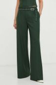 Штани Gestuz Fenaya жіночі колір зелений широкі висока посадка Штани Gestuz Fenaya жіночі колір зелений широкі висока посадка