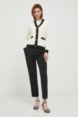 Штани Artigli жіночі колір чорний фасон сигарети висока посадка (3598522)