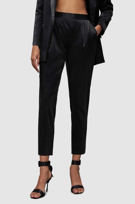 Штани AllSaints Aleida жіночі колір чорний прямі середня посадка Штани AllSaints Aleida жіночі колір чорний прямі середня посадка