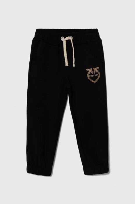 Дитячі спортивні штани Pinko Up колір чорний з принтом Дитячі спортивні штани Pinko Up колір чорний з принтом
