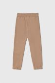 Дитячі бавовняні штани Pinko Up колір бежевий з принтом (3438913)