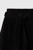 Дитячі вельветові штани United Colors of Benetton колір чорний однотонні