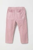 Дитячі вельветові штани United Colors of Benetton колір рожевий однотонні