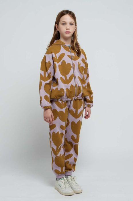 Дитячі бавовняні штани Bobo Choses колір фіолетовий візерунок Дитячі бавовняні штани Bobo Choses колір фіолетовий візерунок