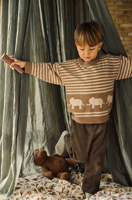 Дитячі бавовняні штани Konges Sl?jd колір зелений однотонні Дитячі бавовняні штани Konges Sl?jd колір зелений однотонні