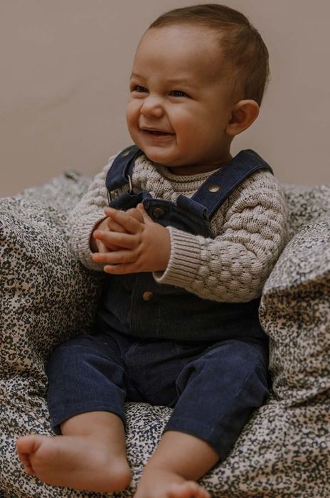 Дитячі бавовняні штани That's mine колір синій однотонні Дитячі бавовняні штани That's mine колір синій однотонні