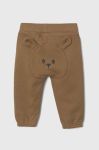 Бавовняні штани для немовлят United Colors of Benetton колір коричневий з аплікацією Бавовняні штани для немовлят United Colors of Benetton колір коричневий з аплікацією