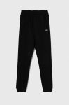 Дитячі спортивні штани Fila BIEDERBACH колір чорний однотонні Дитячі спортивні штани Fila BIEDERBACH колір чорний однотонні