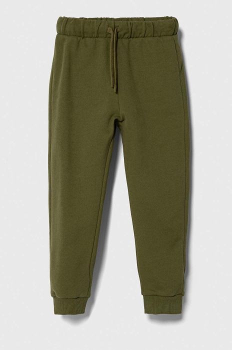 Дитячі спортивні штани United Colors of Benetton колір зелений однотонні (3602921) Дитячі спортивні штани United Colors of Benetton колір зелений однотонні (3602921)